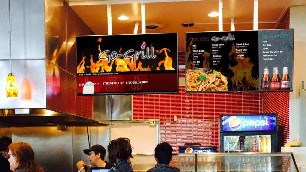 menu displays restaurants